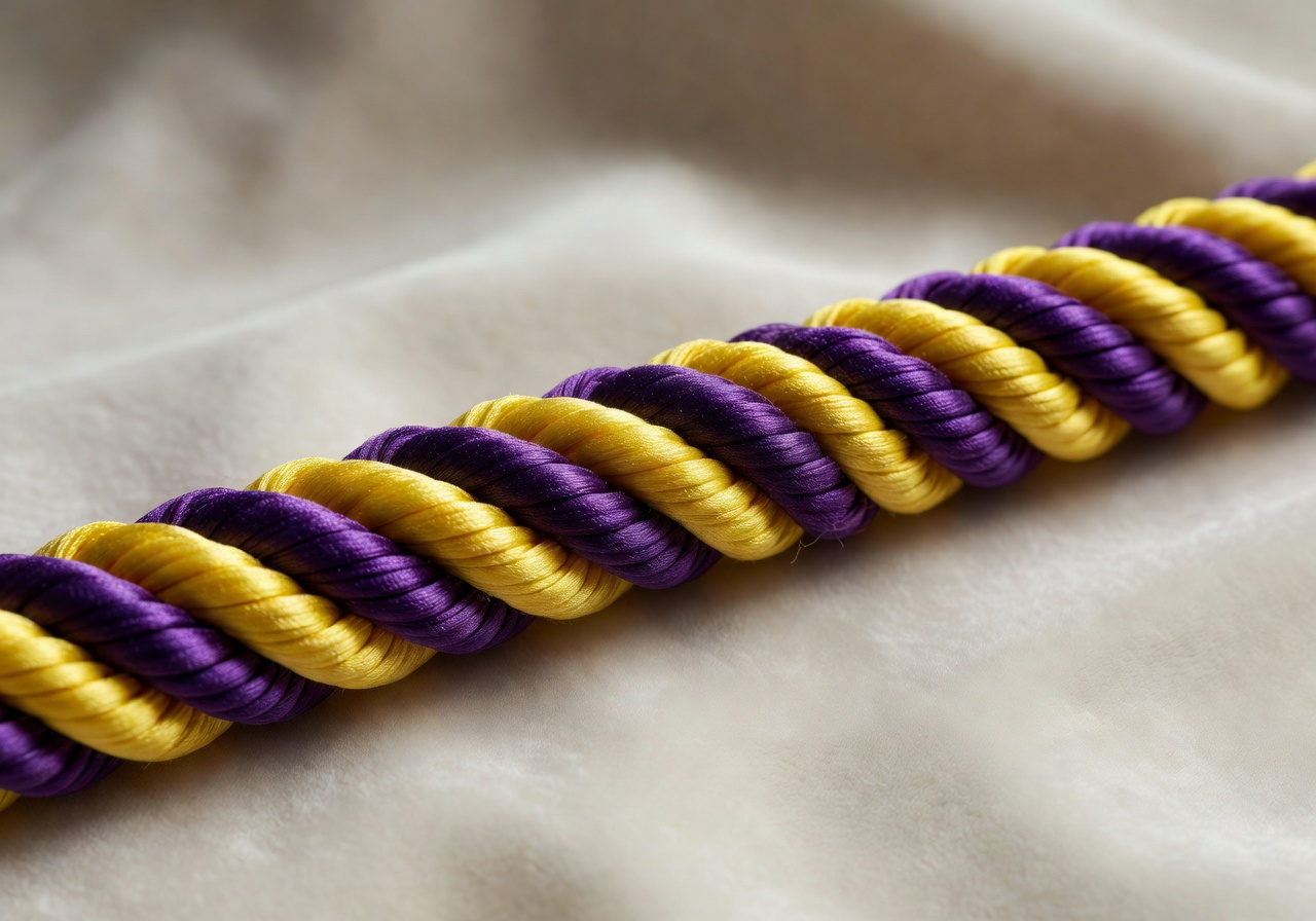 Zenoplenar Rope Max luxury braided dog rope toy with yellow and purple fibers on clean background