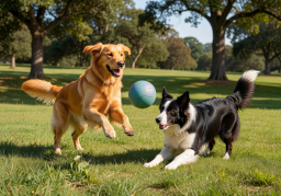 Zenoplenar Smart Ball lifestyle shot with dogs playing thumbnail